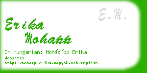 erika mohapp business card